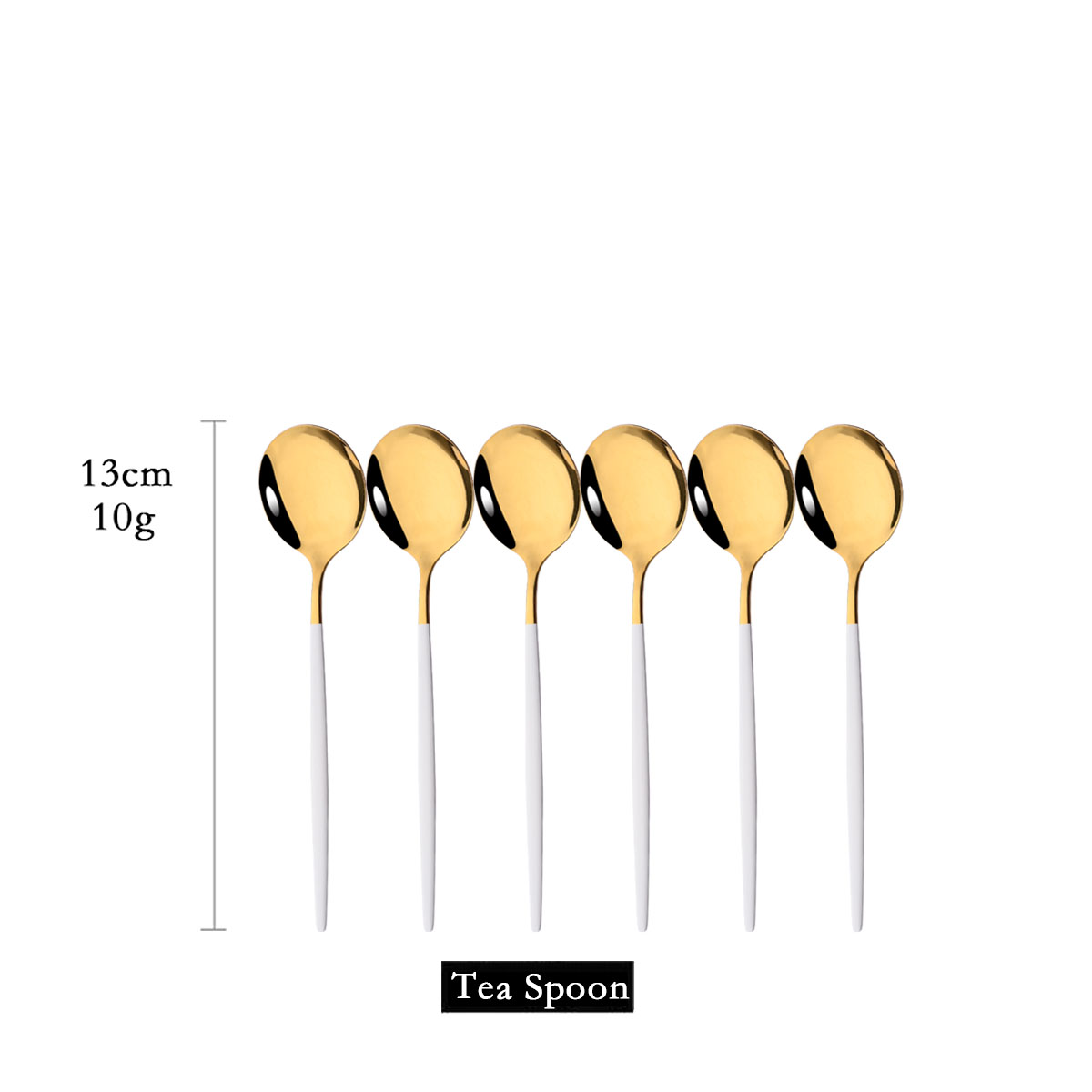 Kitchen Gadgets Gold - 6 pezzi specchio oro bianco cucchiaio